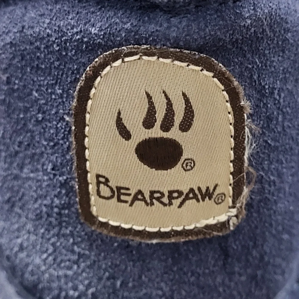Bearpaw Tall Navy Blue Suede Sheepskin Fur Lined Winter Boots Womens‎ size 7